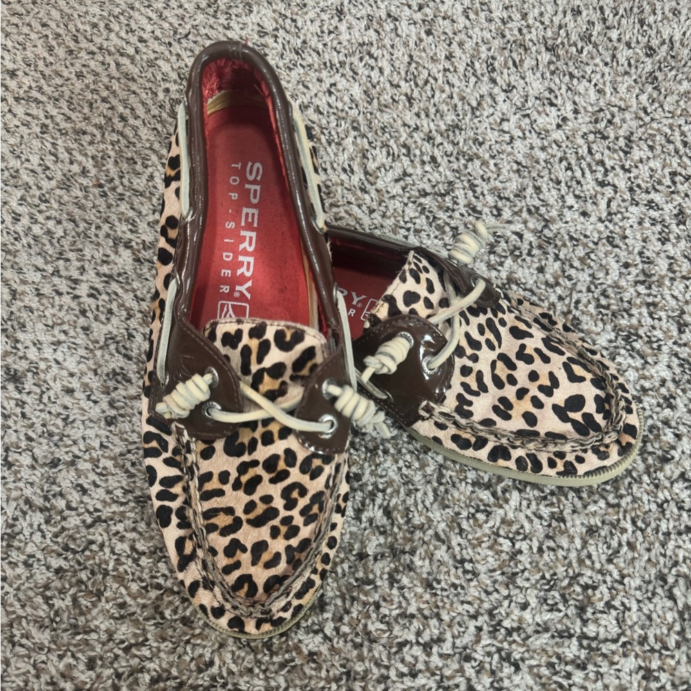 Band of Outsiders x Sperry Topsider Leopard Print Men’s Boat Shoes – Size 8.5M